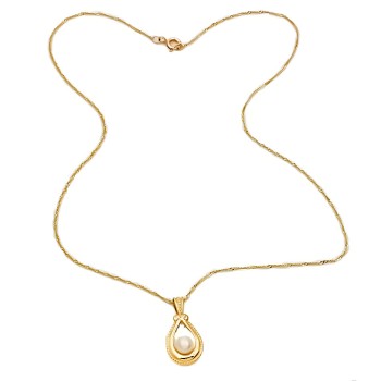 9ct gold pearl Pendant with chain